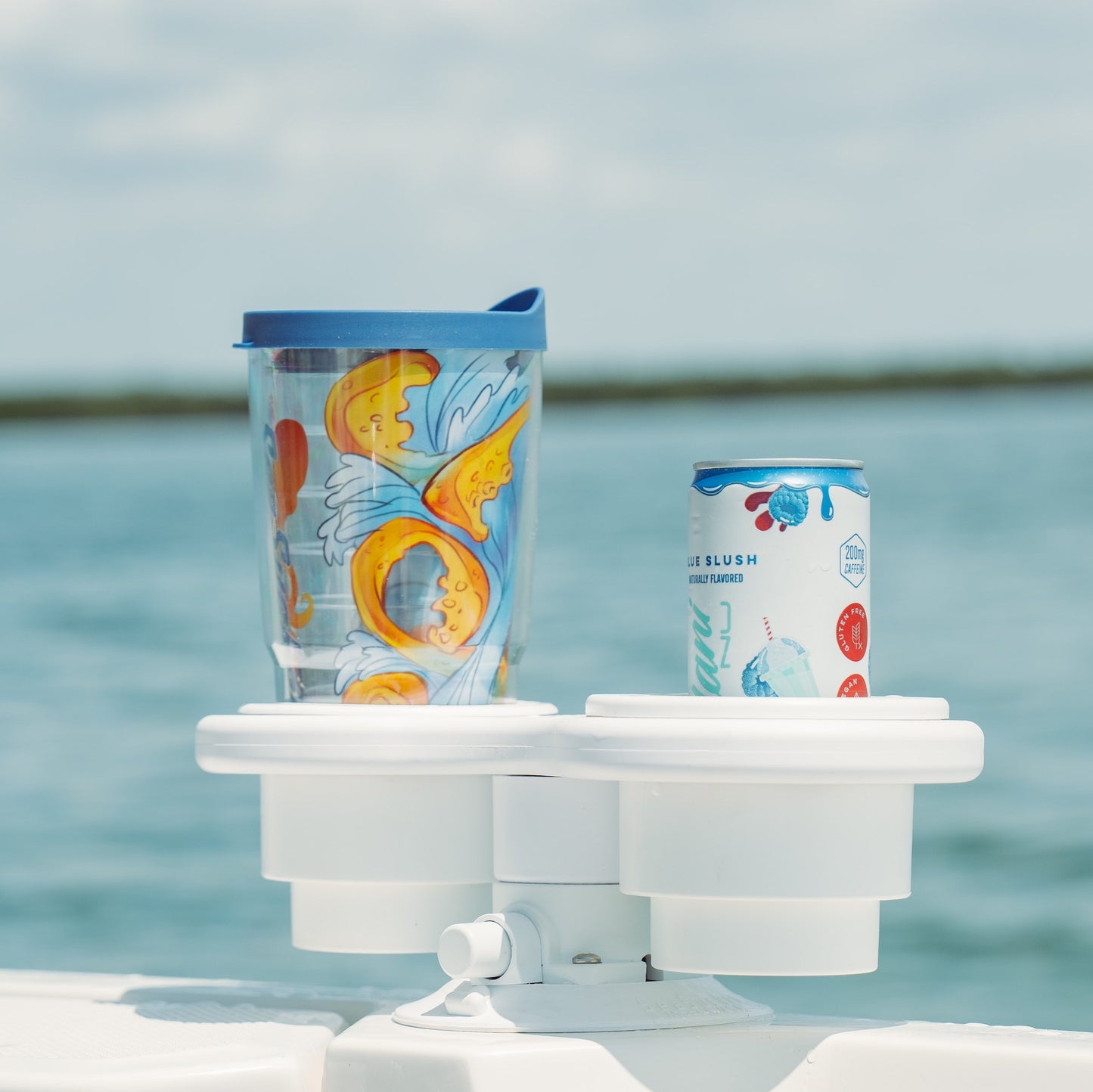image--white | 2-Cup Holder - Horizontal Mount lifestyle photo on boat