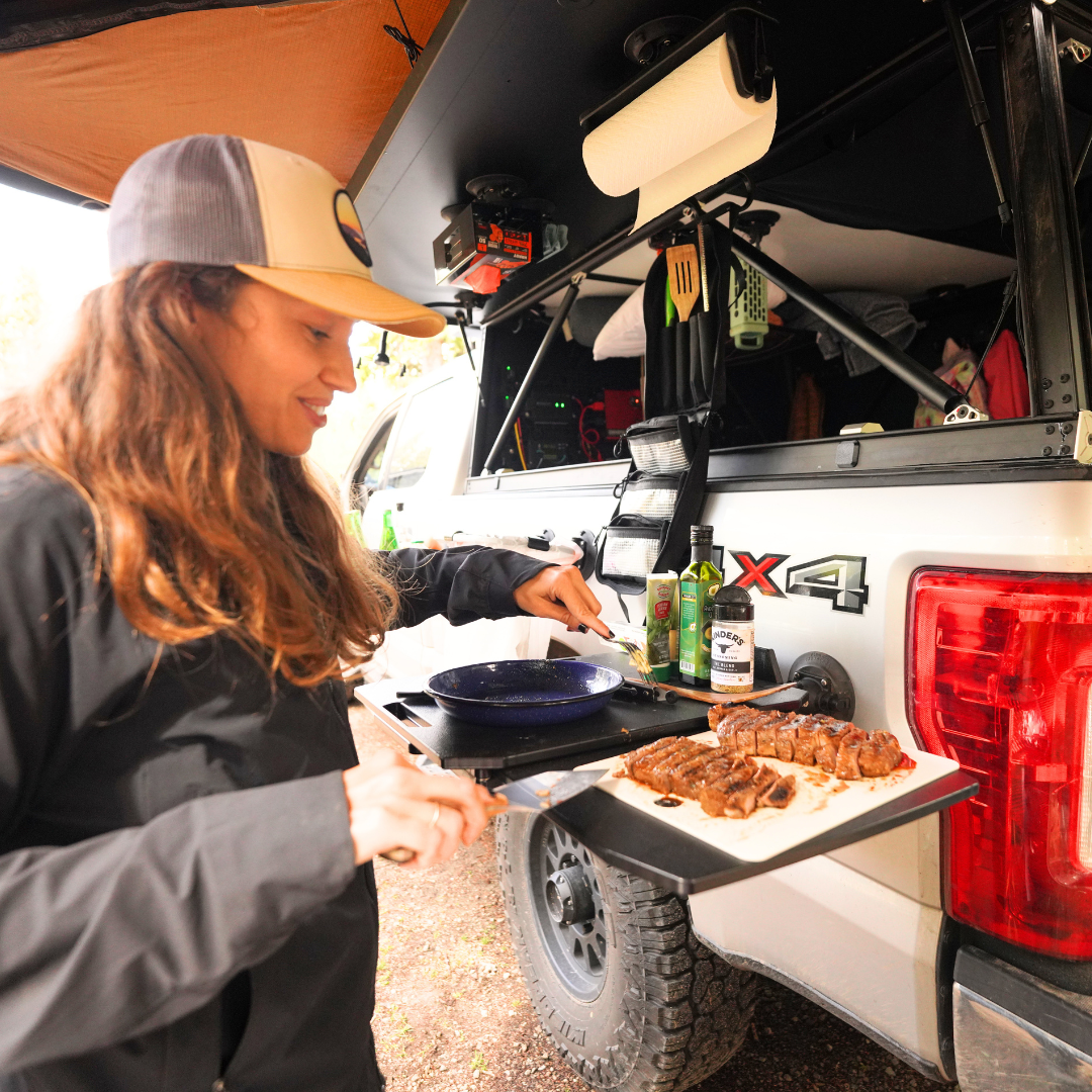 Paper Towel Holder lifestyle image on truck bed shell