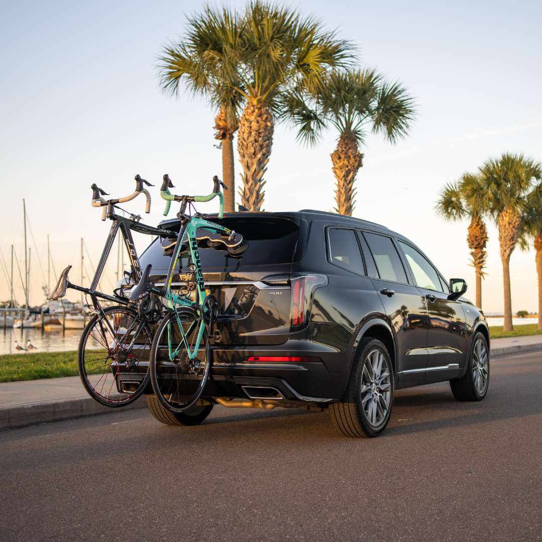 All | SeaSucker Mini Bomber Bike Rack on Rear Glass of Cadillac SUV