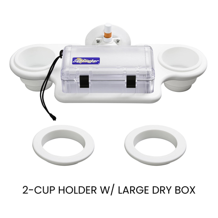 image--2-Cup Holder w/ Large Dry Box + 2 Tumbler Rings