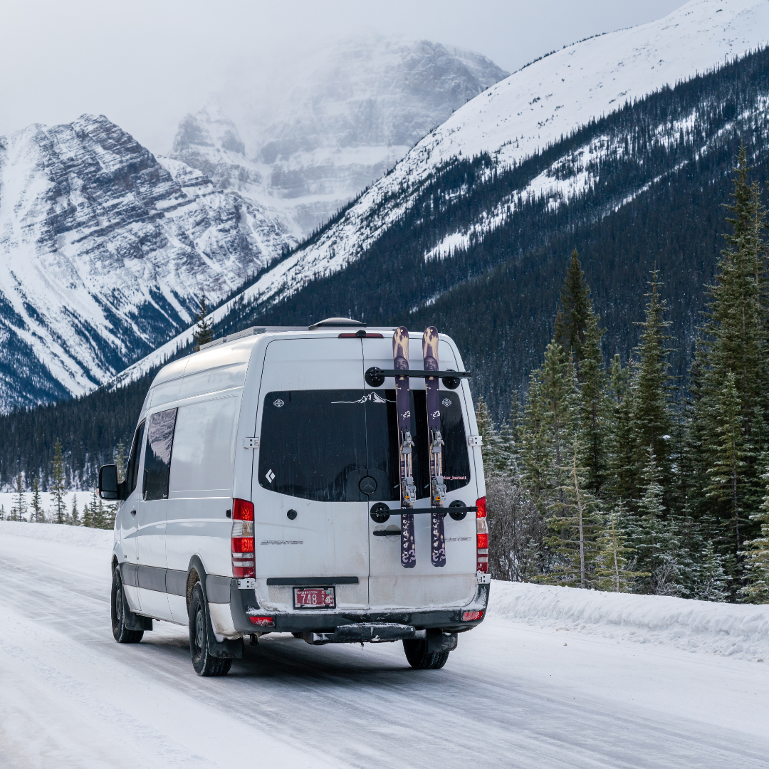All | SeaSucker Classic Ski Rack Mounted to Van Rear Glass
