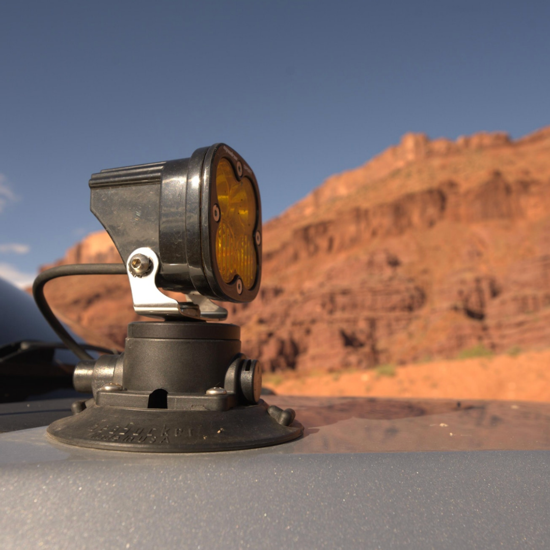 Auxiliary Light Mounts lifestyle photo on truck hood