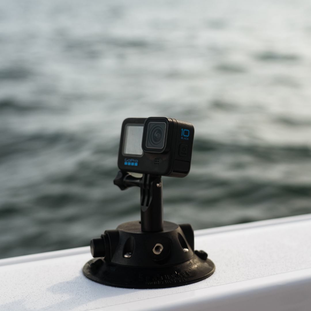 Action Camera Mount lifestyle photo on boat