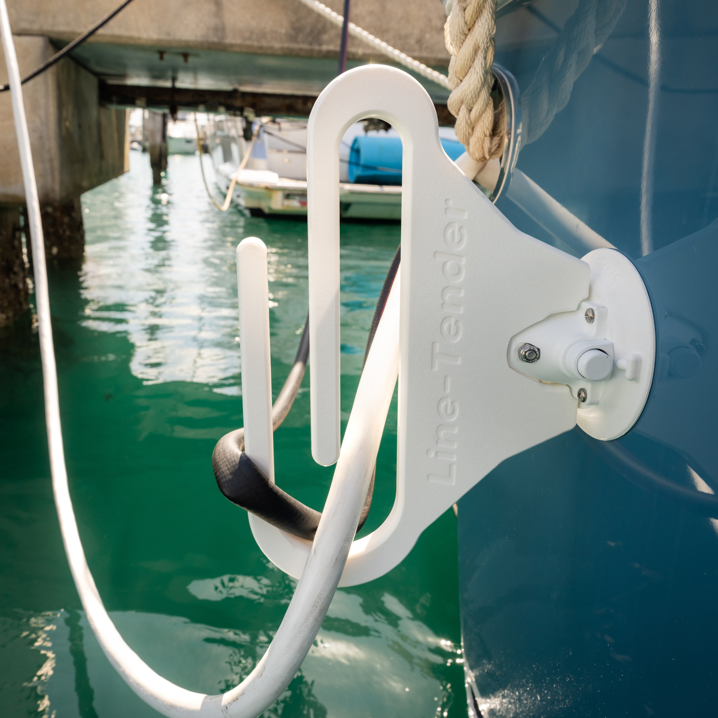 Line Tender: Mount for Outboard Motor Dock Lines