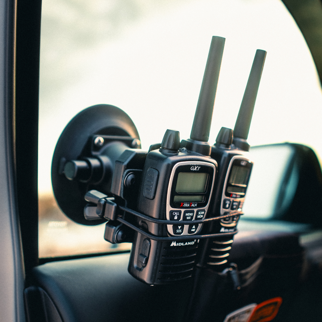 Off-Road Walkie Talkie Radio Mount on Truck Window