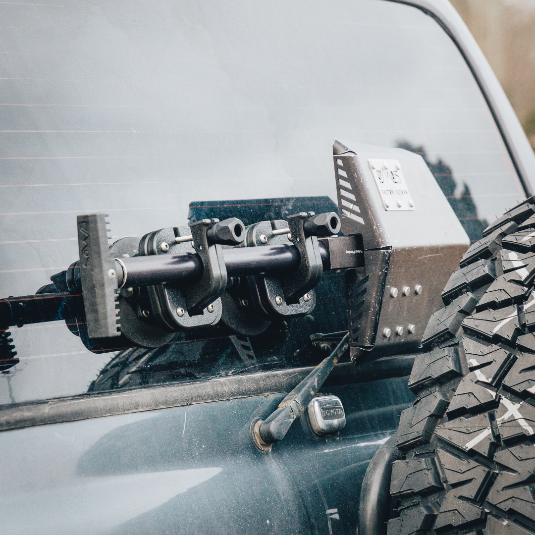 image--two pack | Universal Off-Road Mount holding shovel on Jeep window