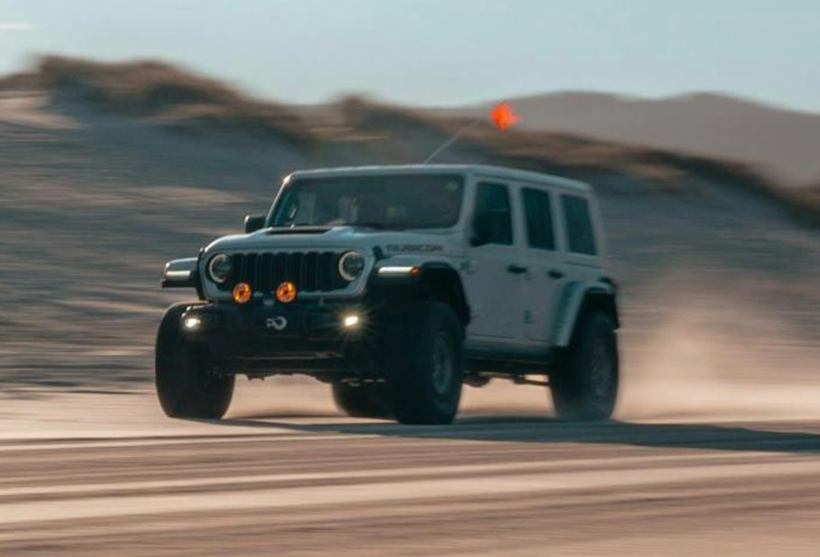All | SeaSucker Visibility Flag Mount on White Jeep Rubicon in Moab