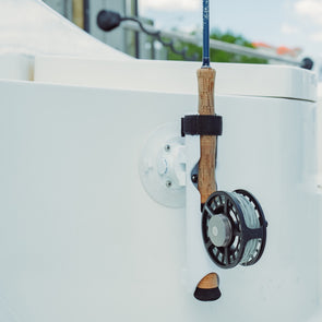Straight-on pic of the SeaSucker Fly Rod Holder