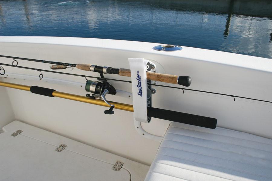 Boat fly fishing rod holder